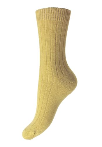 Tabitha Rib Cashmere Women&#039;s Socks - Flax