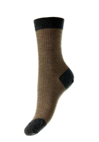 Hatty - Herringbone Merino Wool Women's Socks