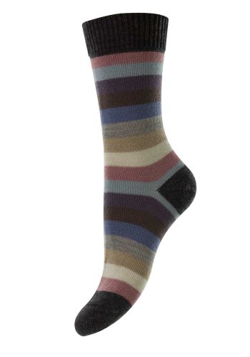 Suzannah - Multi Stripe Merino Wool Women's Socks