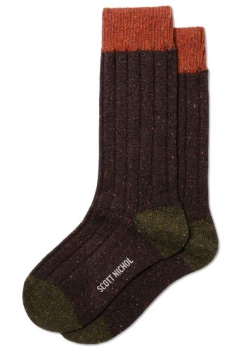 Thornham Rib with Contrast Top, Heel and Toe Wool Men's Sock