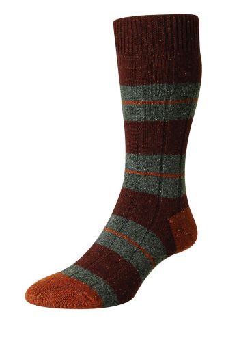Bayfield 3-Colour Stripe Wool Men's Socks