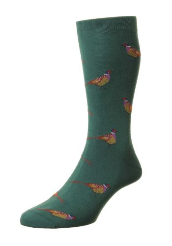 Firle - Pheasants Motif -  Organic Cotton Men's Sock