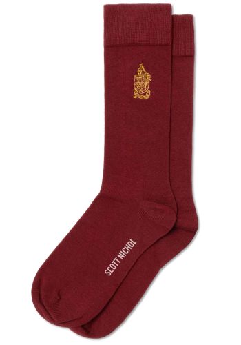 Frankie Organic Cotton Men's Socks with Crest-SN One Size-Burgundy