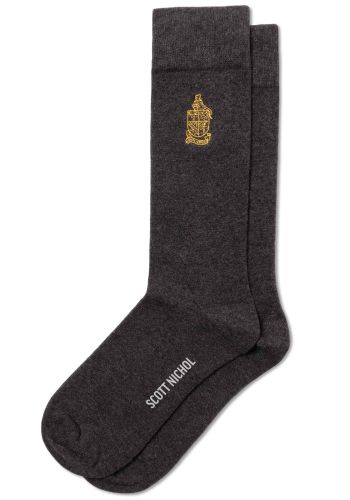 Frankie Organic Cotton Men's Socks with Crest-SN One Size-Charcoal